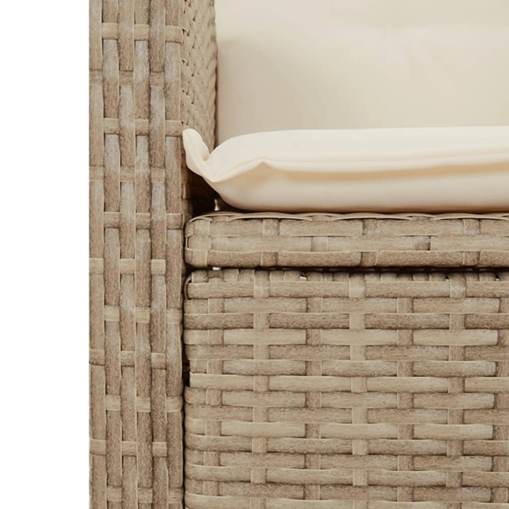 Ensemble à manger de jardin coussins 4 pcs beige résine tressée - XIOS