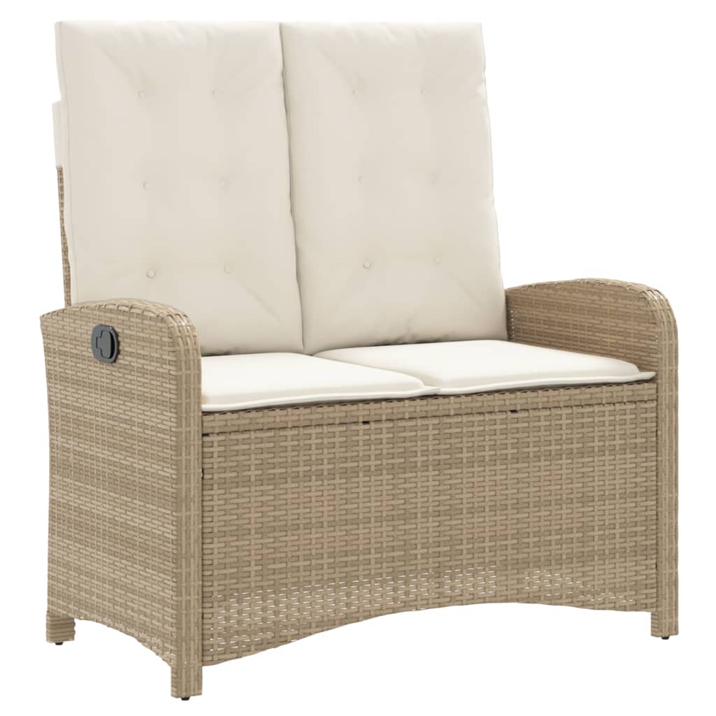 Ensemble à manger de jardin coussins 4 pcs beige résine tressée