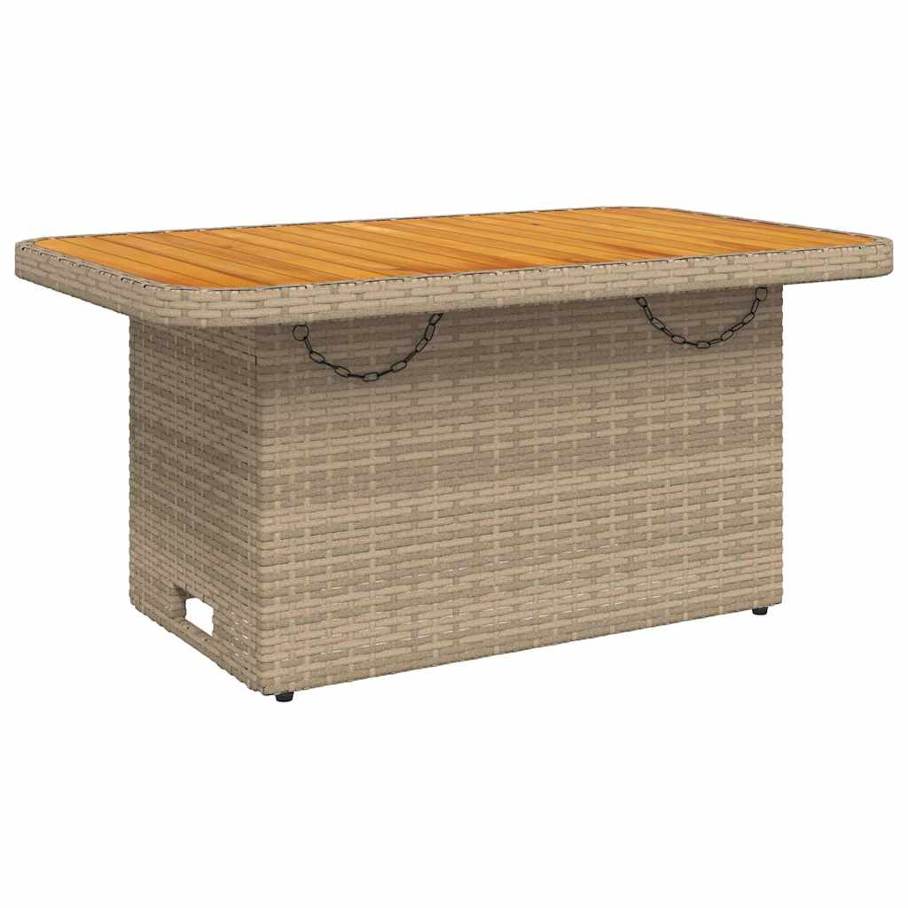 Ensemble à manger de jardin et coussins 2 pcs beige poly rotin