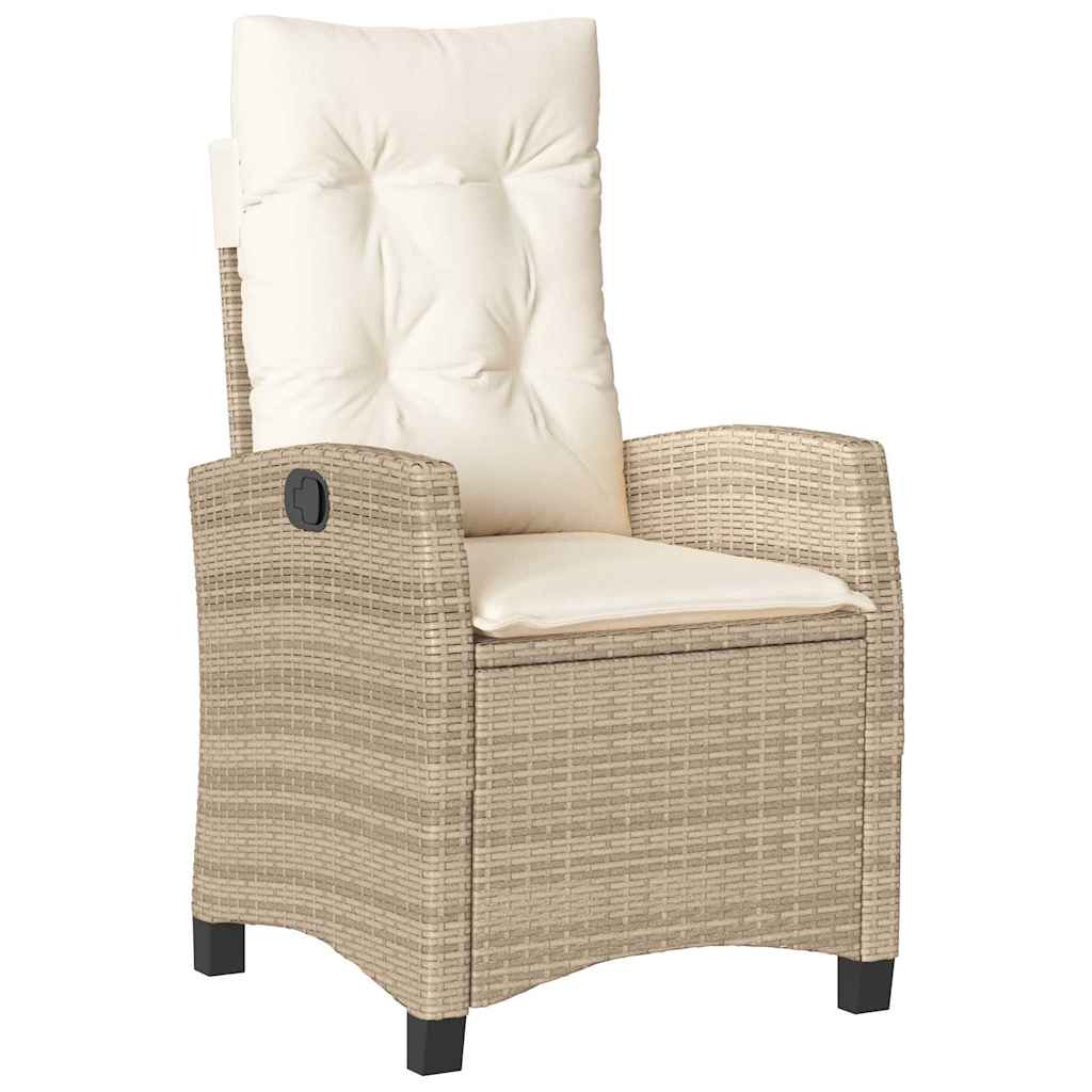 Ensemble à manger de jardin coussins 4 pcs beige résine tressée