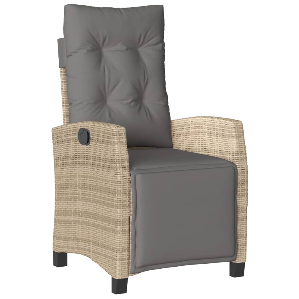 Ensemble à manger de jardin coussins 4 pcs beige résine tressée