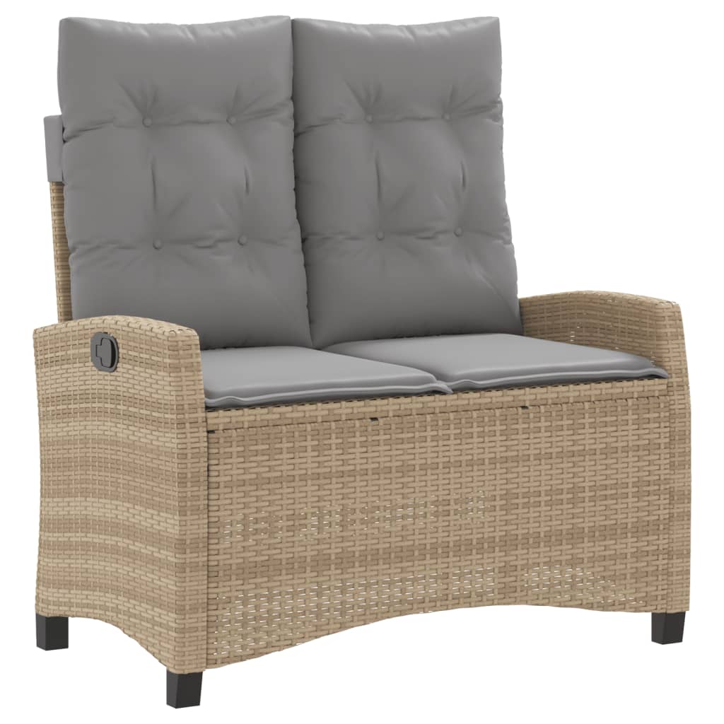 Ensemble à manger de jardin coussins 4 pcs beige résine tressée