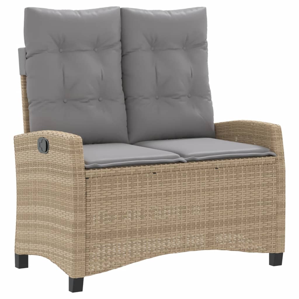 Ensemble à manger de jardin coussins 4 pcs beige résine tressée