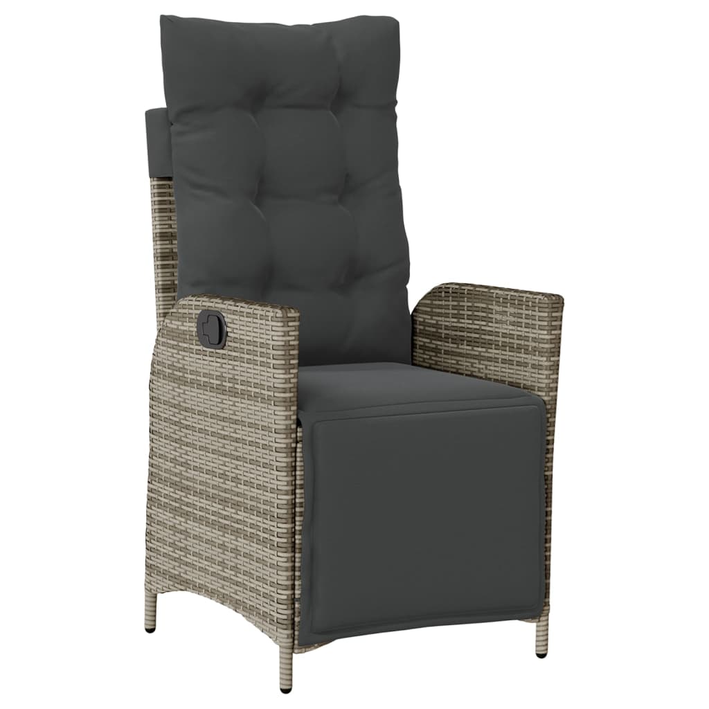 Ensemble à manger de jardin 3 pcs coussins gris résine tressée