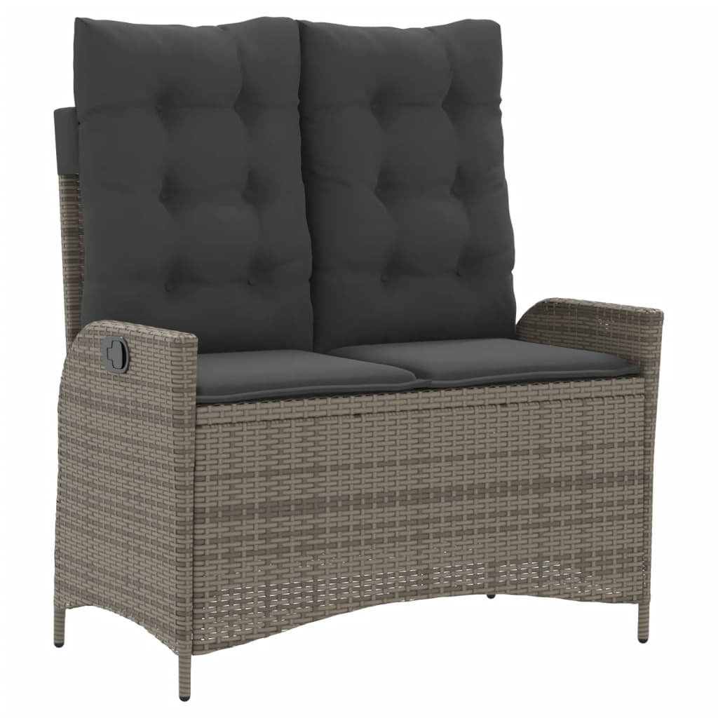 Ensemble à manger jardin 4pcs et coussins Gris Résine tressée