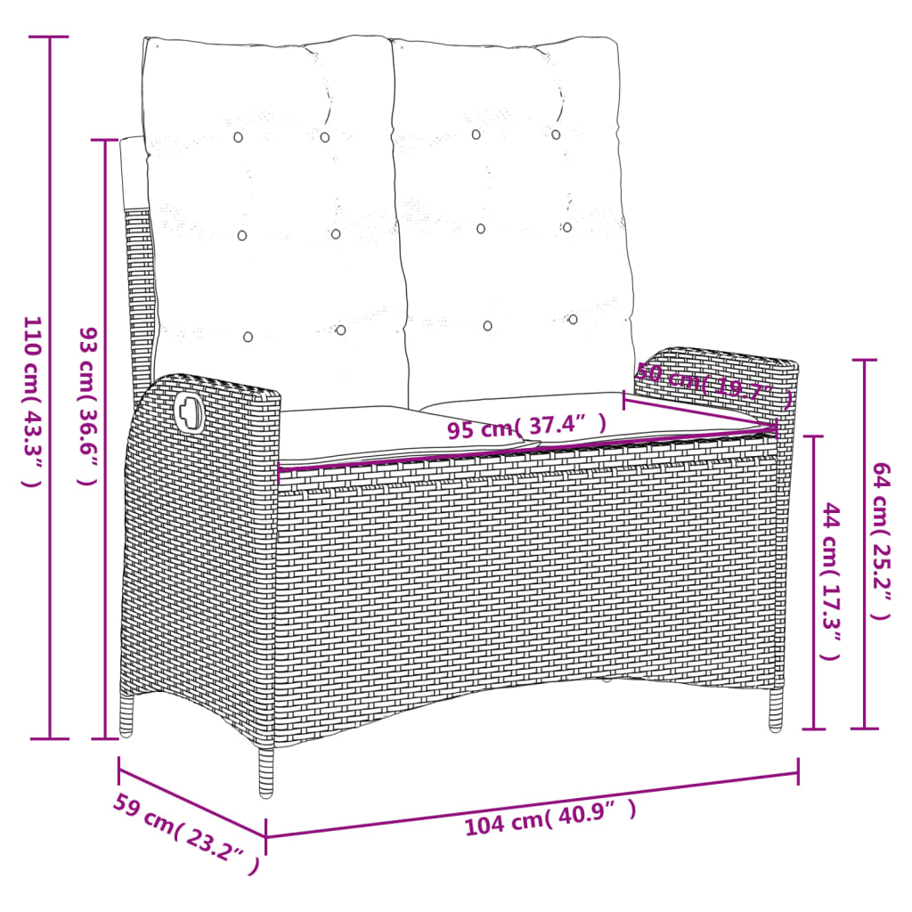 Ensemble à manger de jardin coussins 4 pcs beige résine tressée