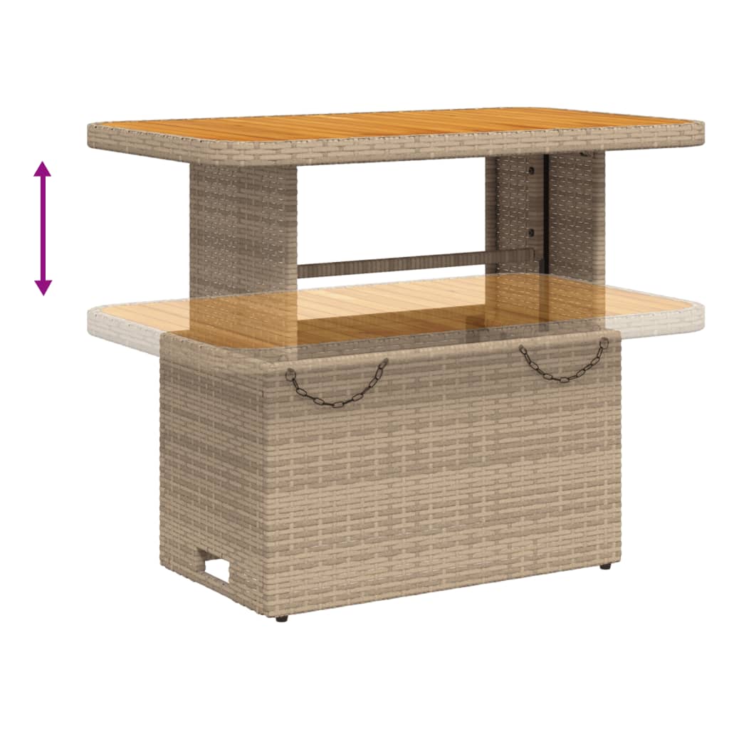 Ensemble à manger de jardin coussins 4 pcs beige résine tressée