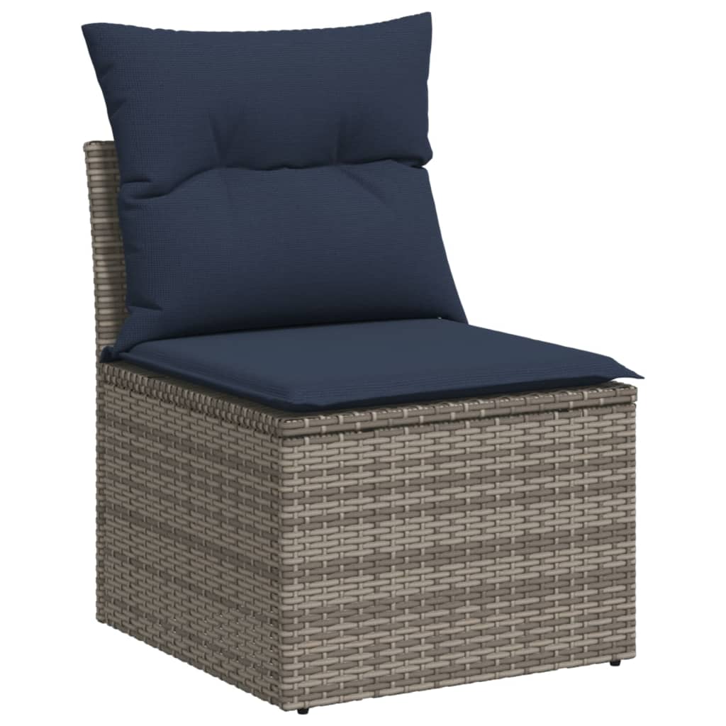 Ensemble de canapé de jardin 6 pcs avec coussins gris résine tressée - XIOS