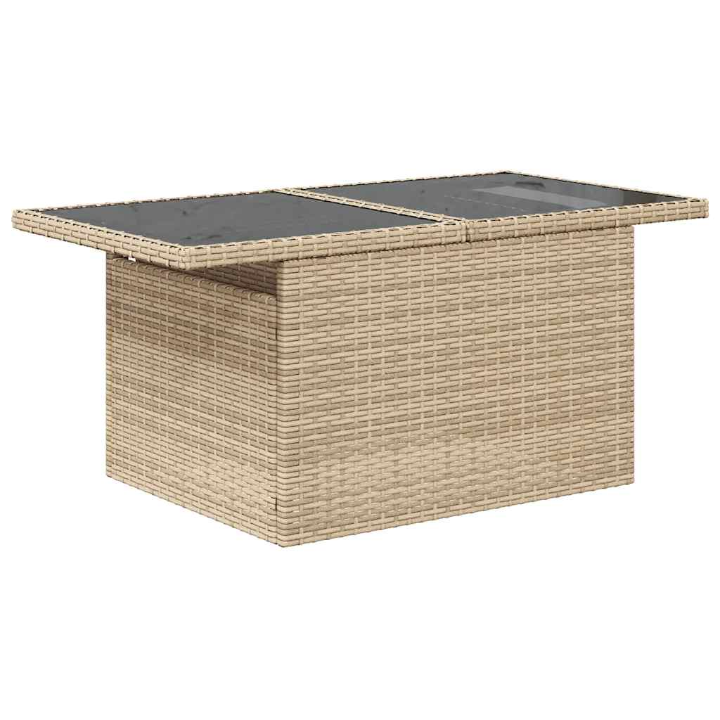 Salon de jardin avec coussins 9 pcs beige résine tressée - XIOS