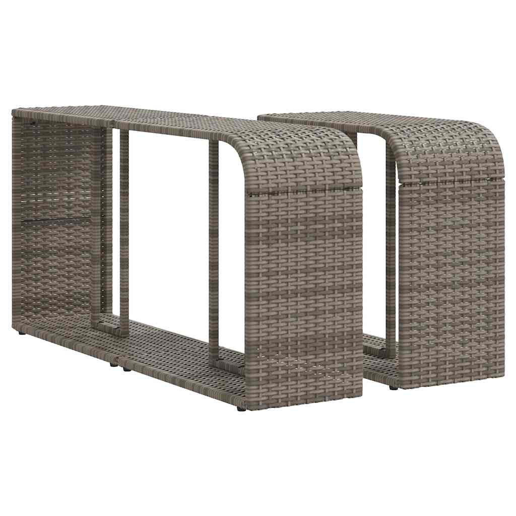 Ensemble de canapé de jardin 11 pcs avec coussins gris résine tressée