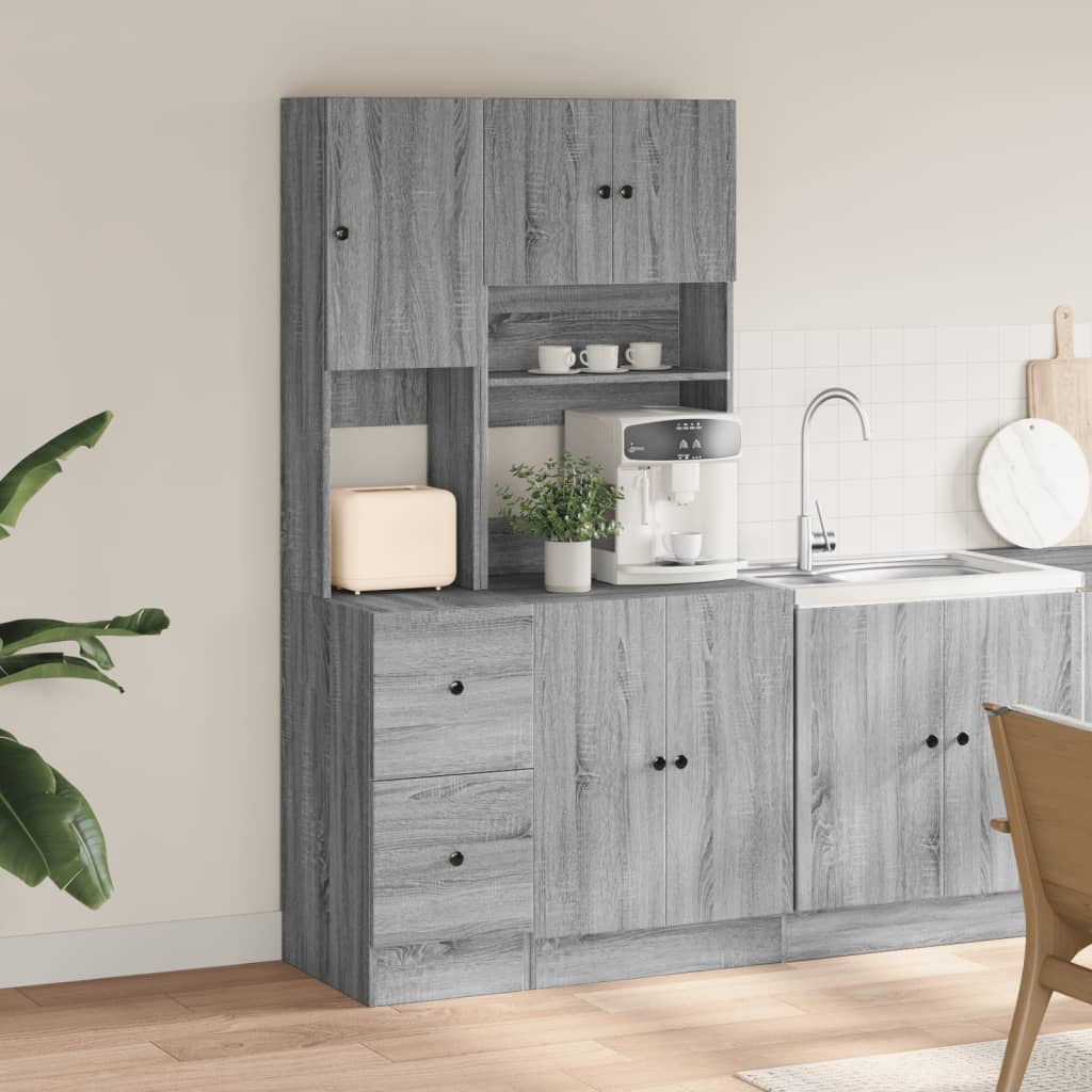 Armoire de cuisine sonoma gris 95x50x180 cm bois d’ingénierie - XIOS
