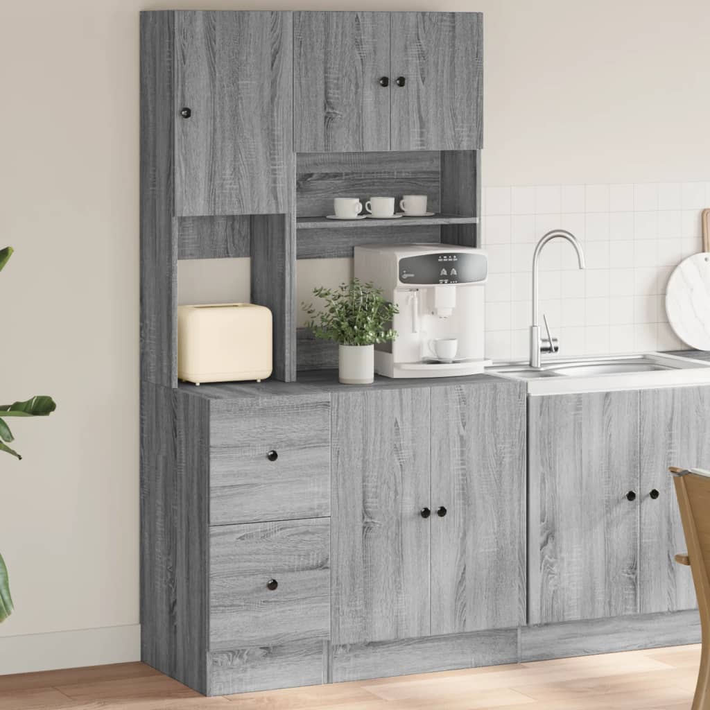 Armoire de cuisine sonoma gris 95x50x180 cm bois d’ingénierie - XIOS