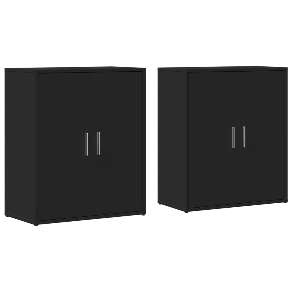 Buffets 2 pcs noir 60x31x70 cm bois d'ingénierie - XIOS