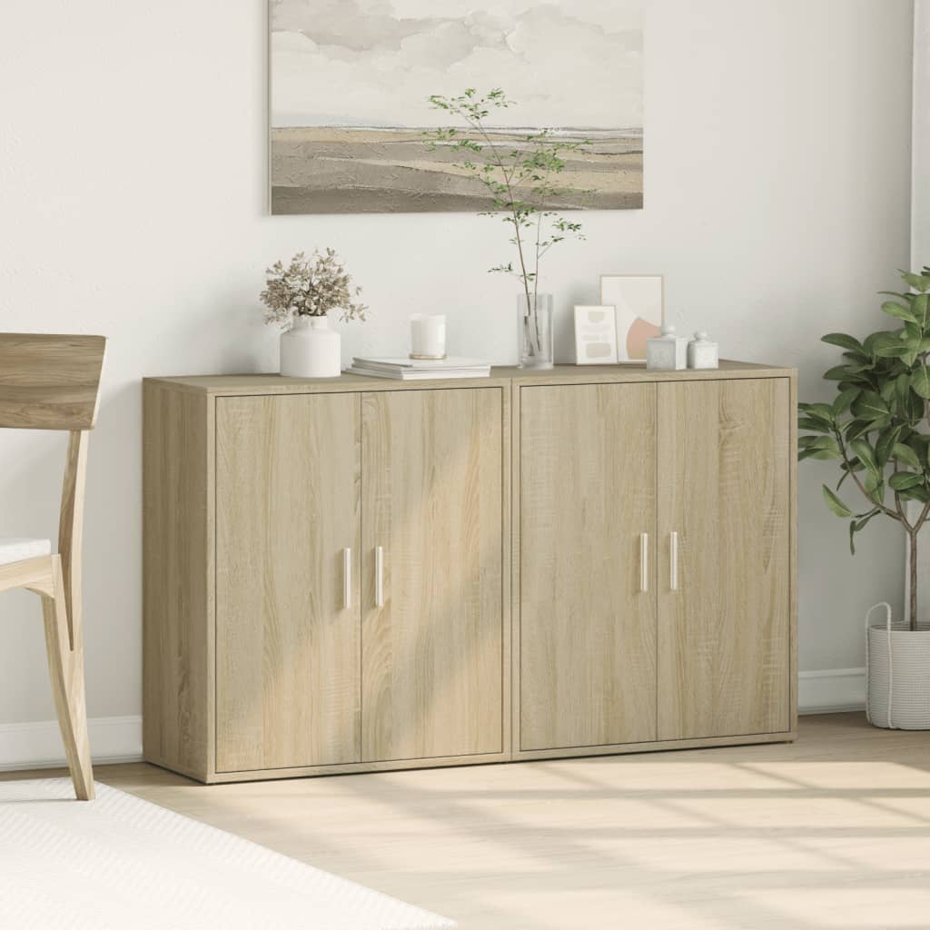 Buffets 2 pcs chêne sonoma 60x31x70 cm bois d'ingénierie - XIOS