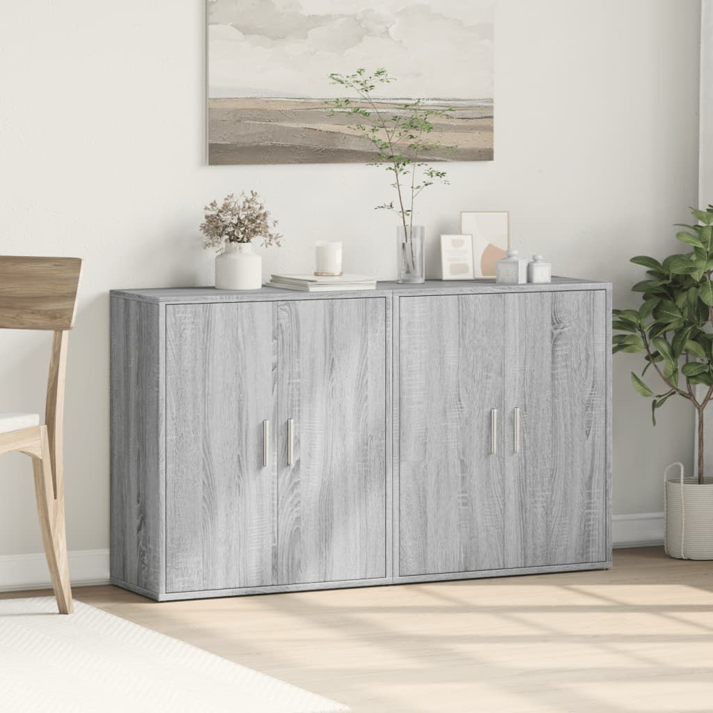 Buffets 2 pcs sonoma gris 60x31x70 cm bois d'ingénierie - XIOS