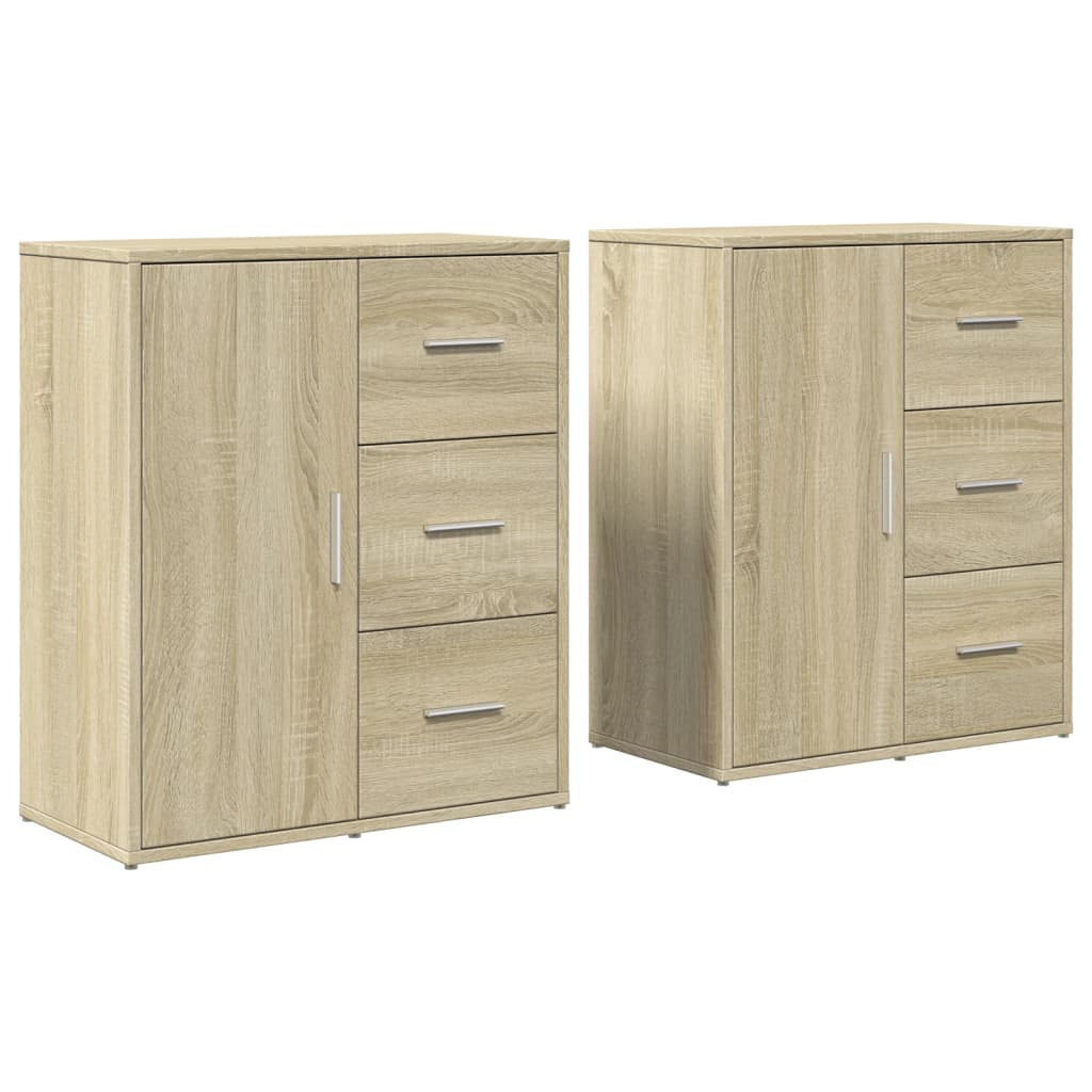 Buffets 2 pcs chêne sonoma 60x31x70 cm bois d'ingénierie - XIOS