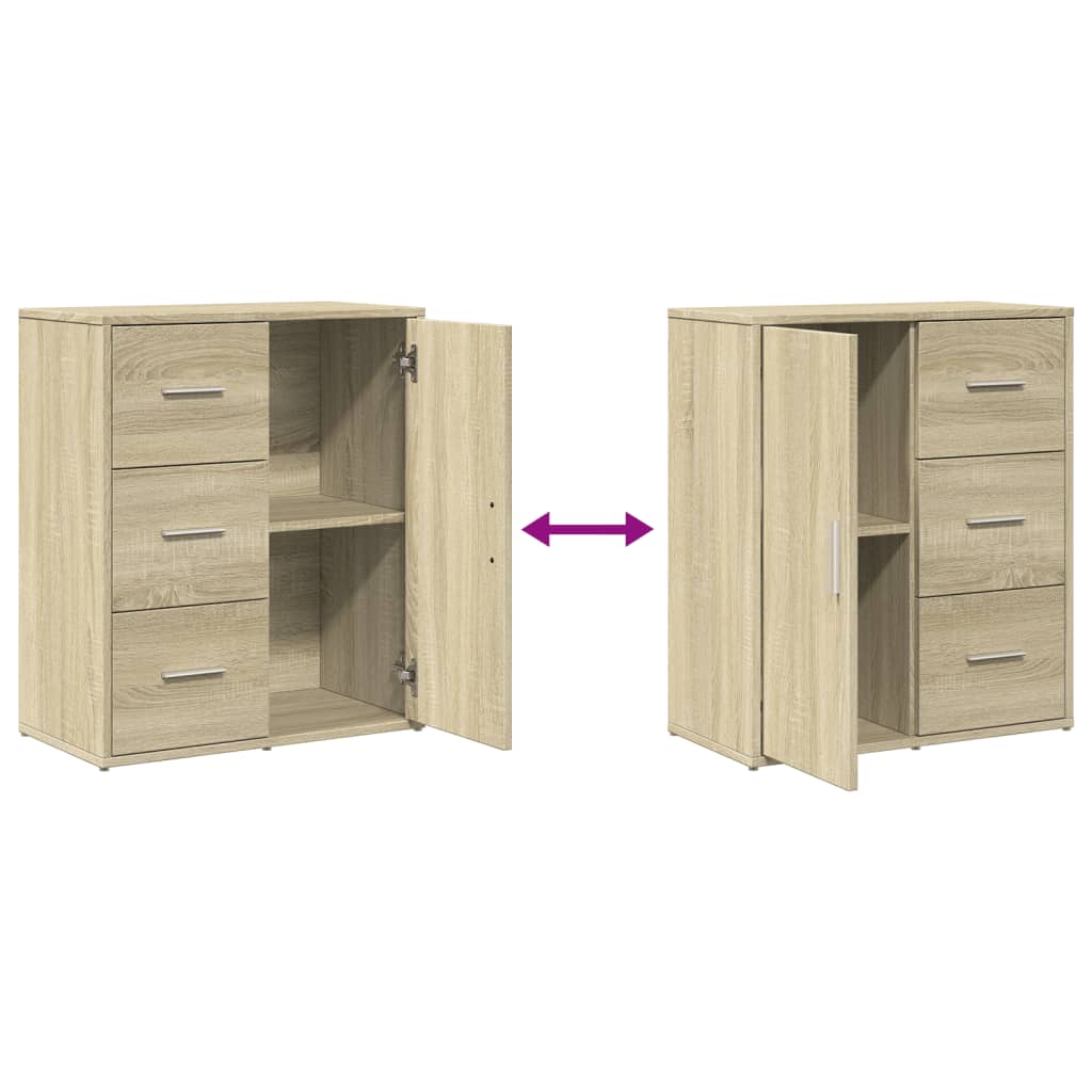 Buffets 2 pcs chêne sonoma 60x31x70 cm bois d'ingénierie - XIOS