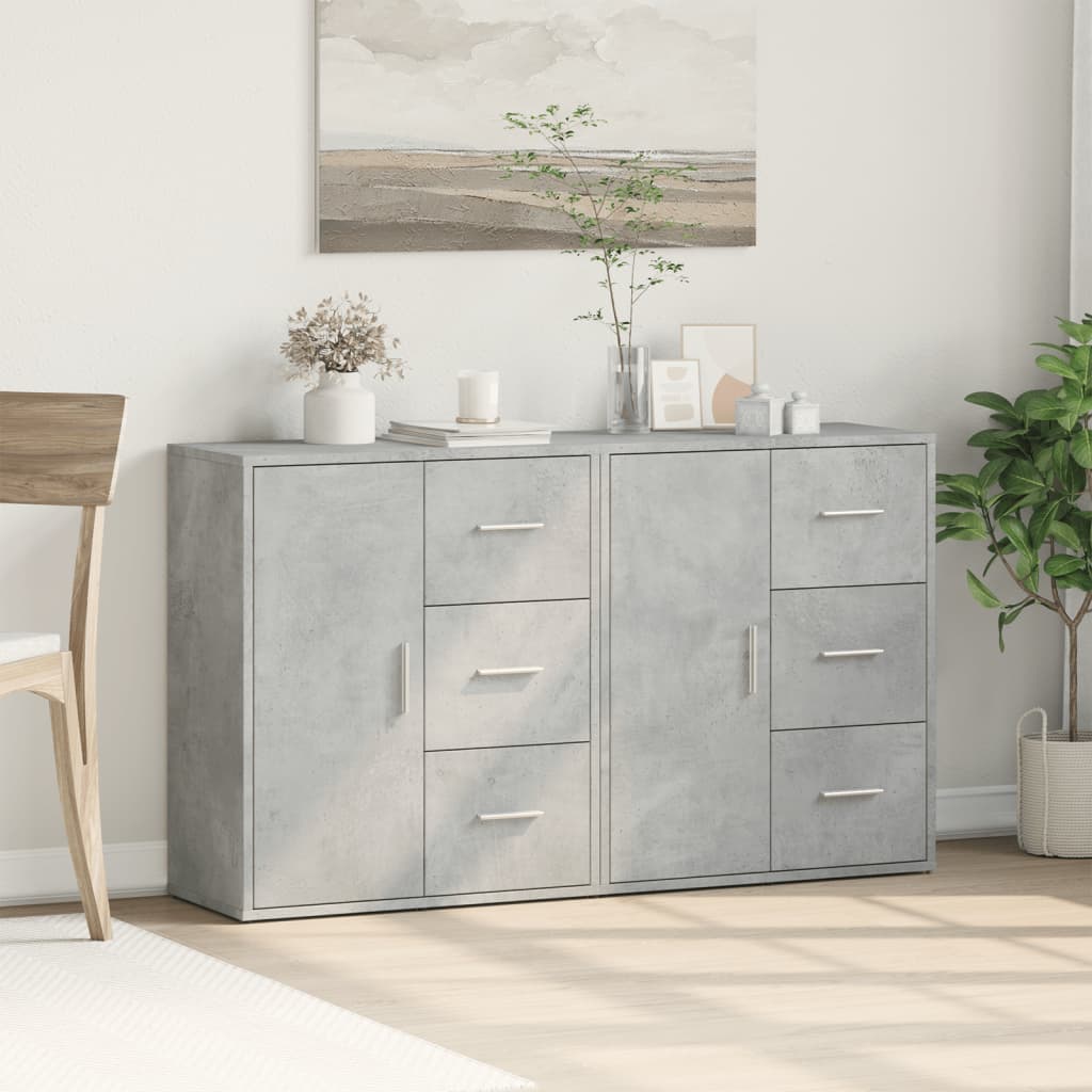 Buffets 2 pcs gris béton 60x31x70 cm bois d'ingénierie - XIOS