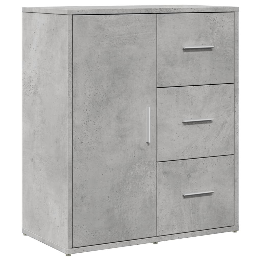Buffets 2 pcs gris béton 60x31x70 cm bois d'ingénierie - XIOS