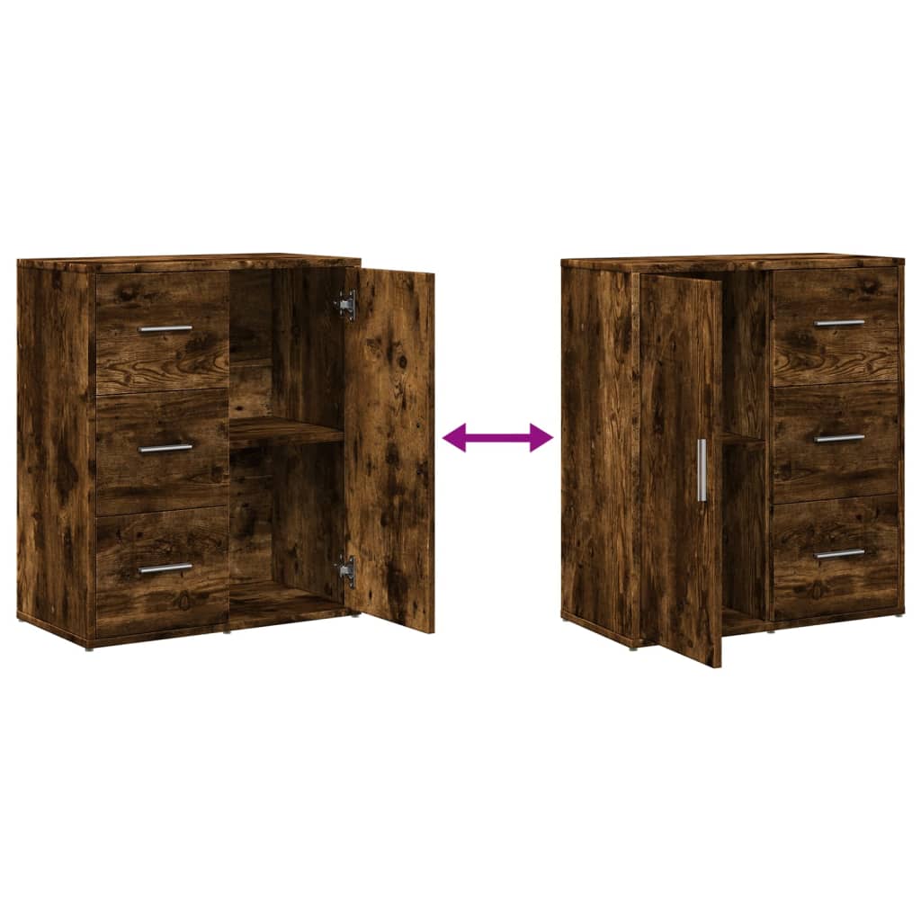 Buffets 2 pcs chêne fumé 60x31x70 cm bois d'ingénierie - XIOS