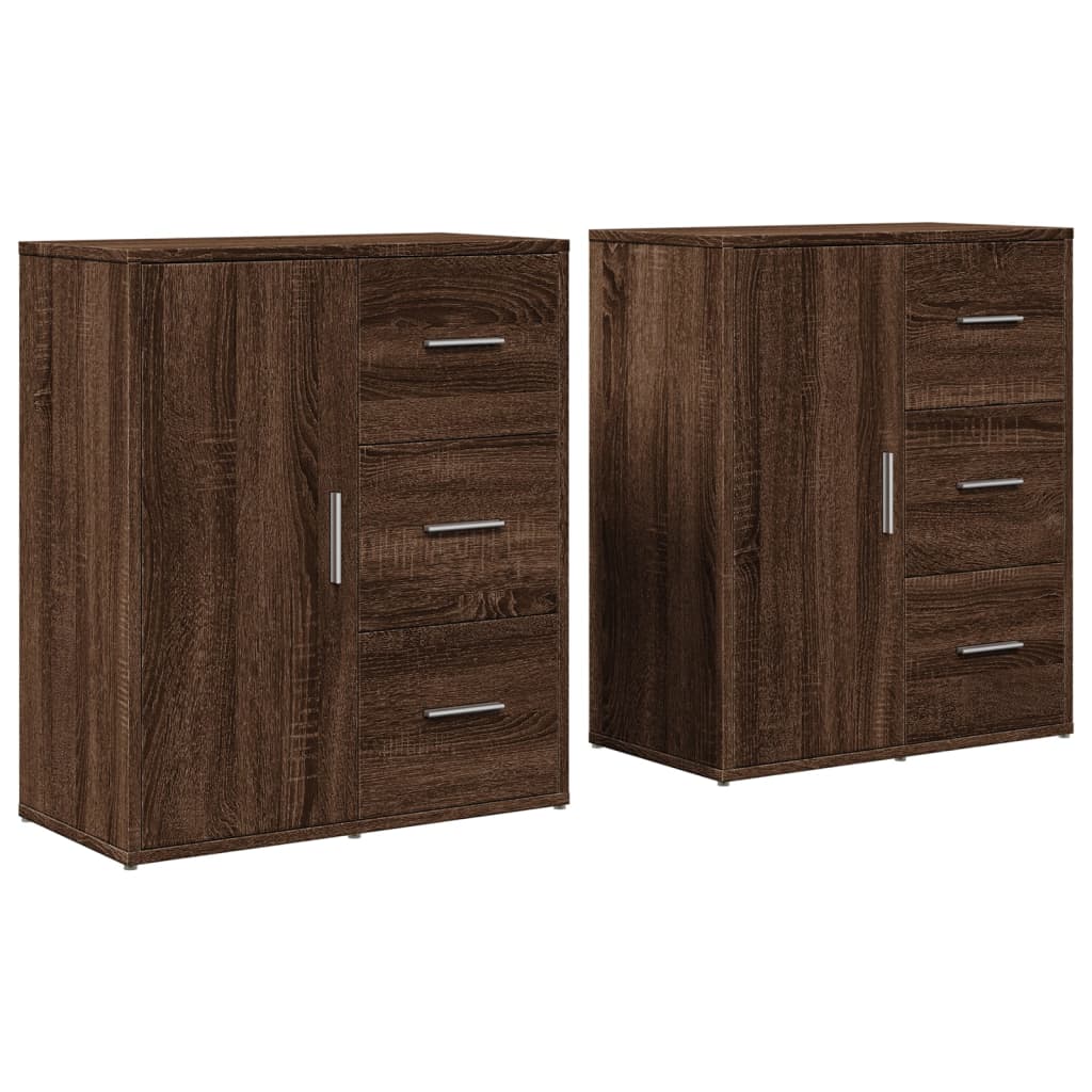 Buffets 2 pcs chêne marron 60x31x70 cm bois d'ingénierie - XIOS