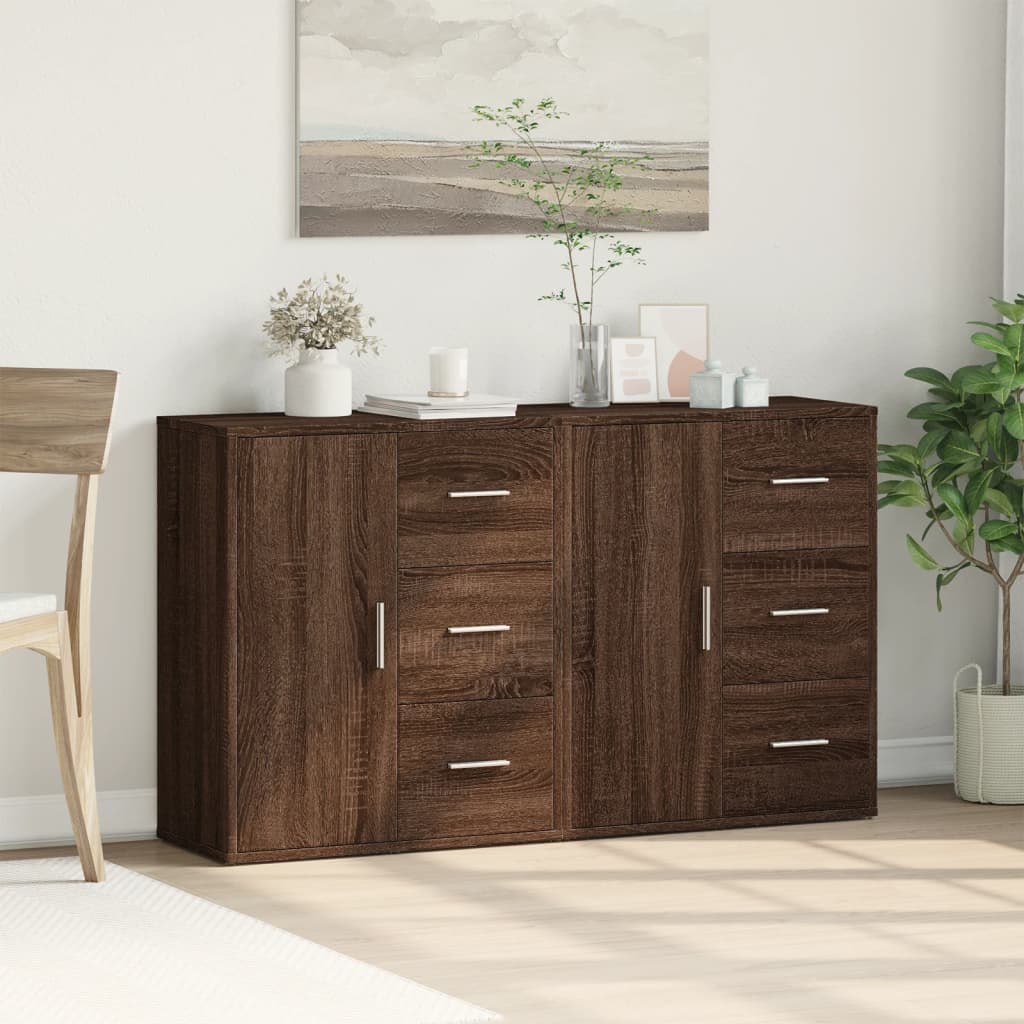 Buffets 2 pcs chêne marron 60x31x70 cm bois d'ingénierie - XIOS
