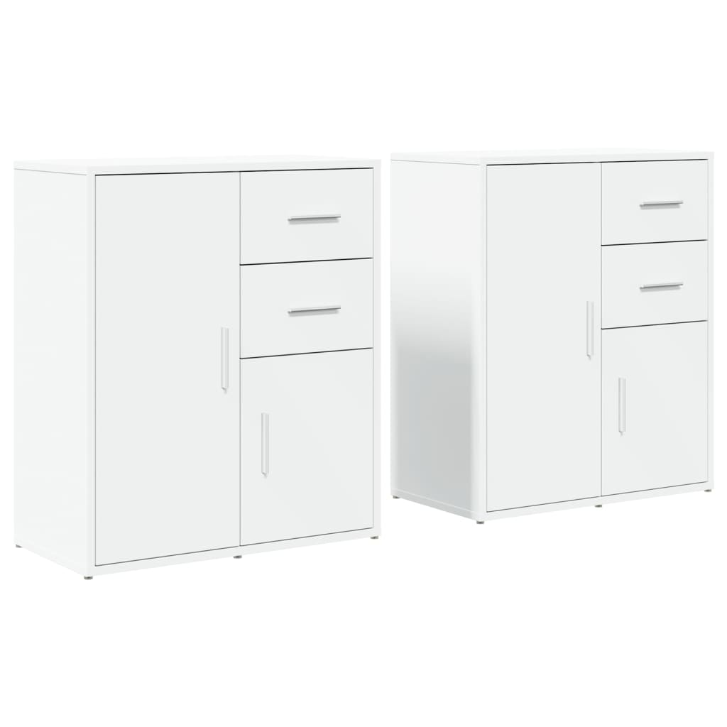 Buffets 2 pcs blanc 60x31x70 cm bois d'ingénierie - XIOS