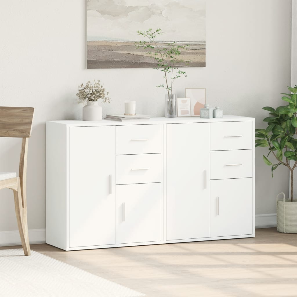 Buffets 2 pcs blanc 60x31x70 cm bois d'ingénierie - XIOS