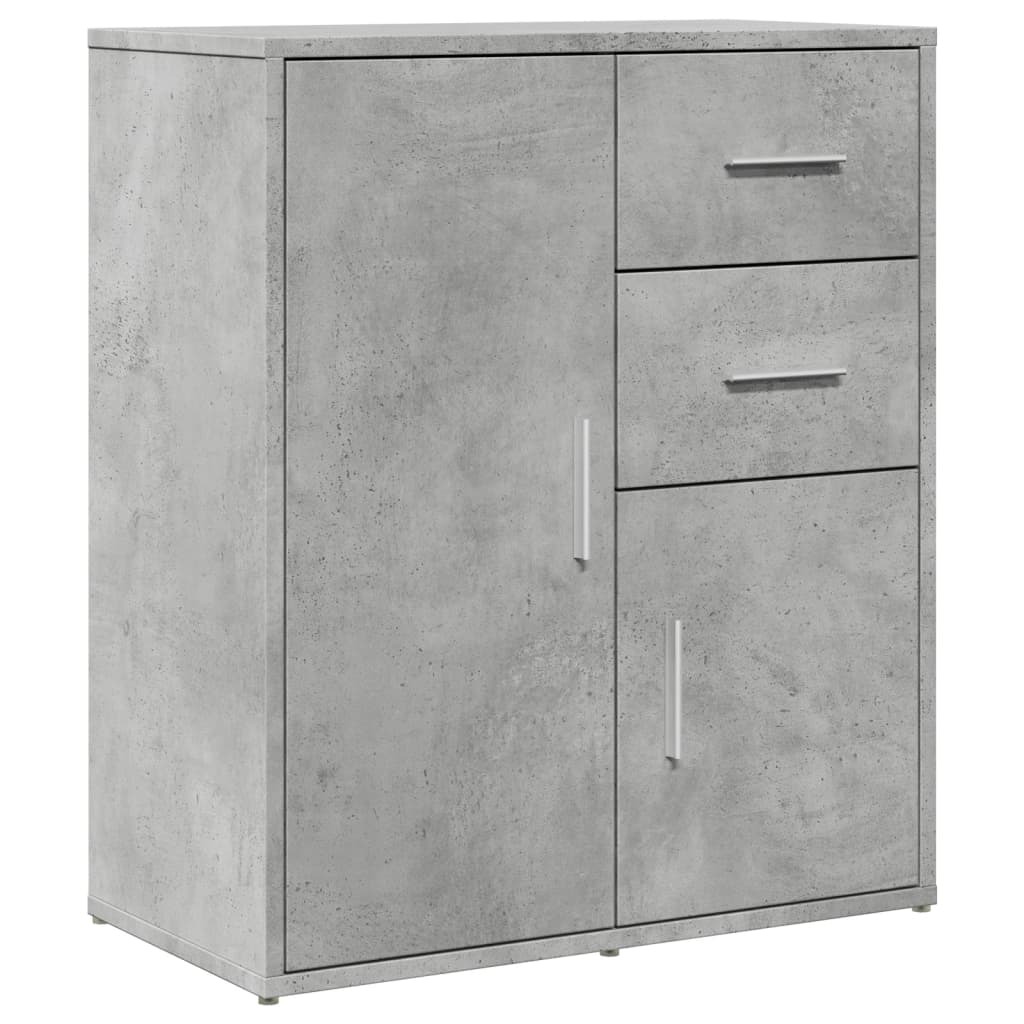 Buffets 2 pcs gris béton 60x31x70 cm bois d'ingénierie - XIOS