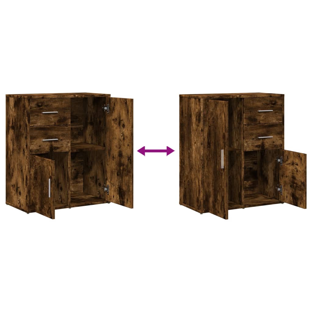 Buffets 2 pcs chêne fumé 60x31x70 cm bois d'ingénierie Buffets & bahuts vidaXL