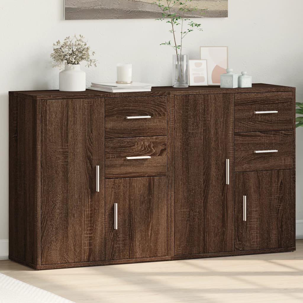 Buffets 2 pcs chêne marron 60x31x70 cm bois d'ingénierie Buffets & bahuts vidaXL