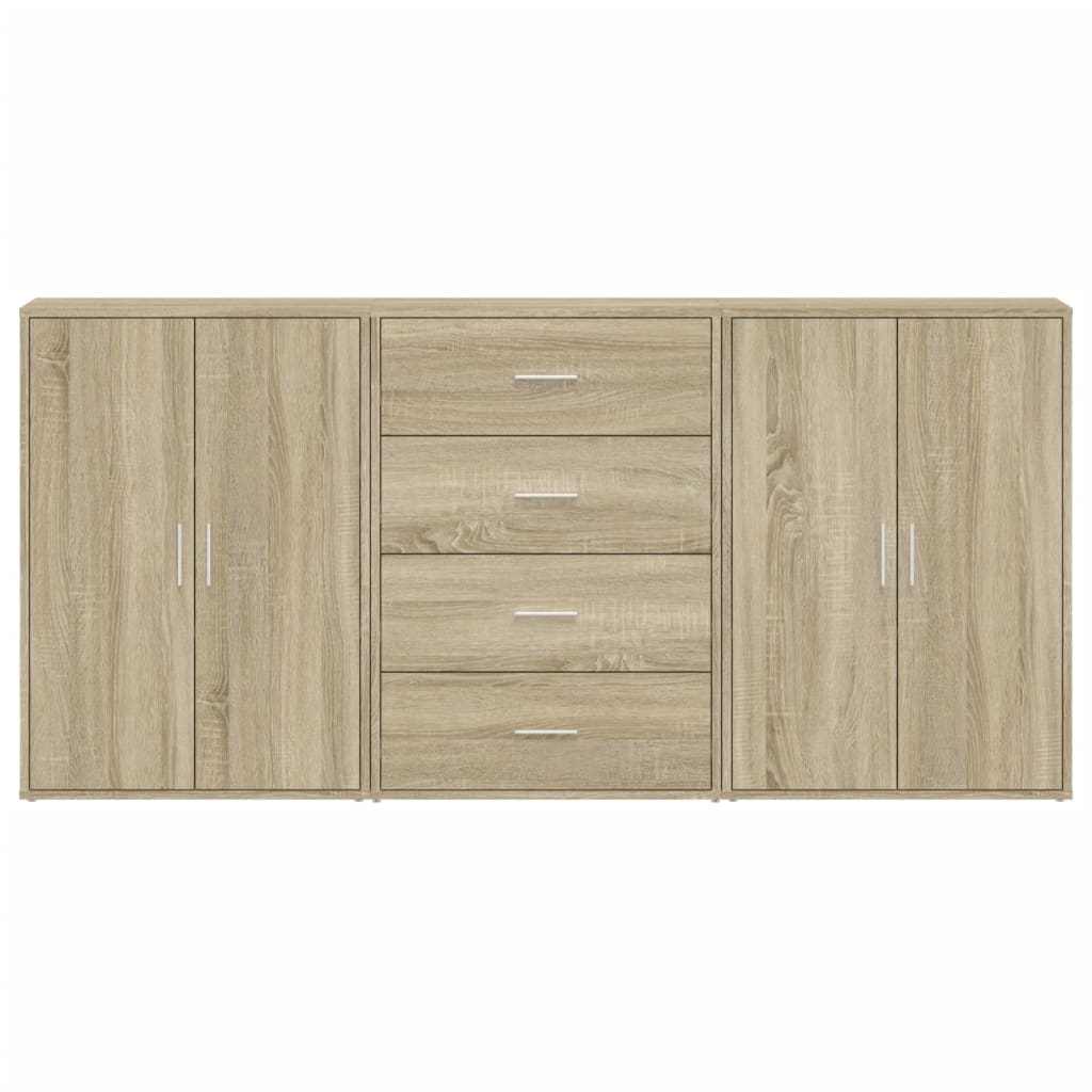 Buffets 3 pcs chêne sonoma 60x31x84 cm bois d'ingénierie
