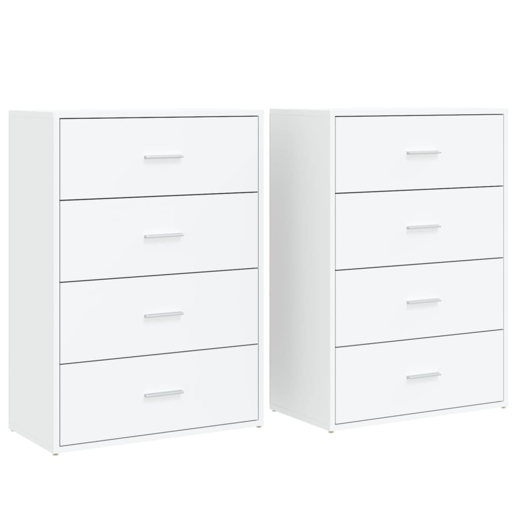 Buffets 2 pcs blanc 60x31x84 cm bois d'ingénierie - XIOS