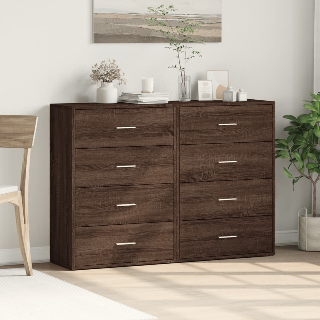 Buffets 2 pcs chêne marron 60x31x84 cm bois d'ingénierie Buffets & bahuts vidaXL