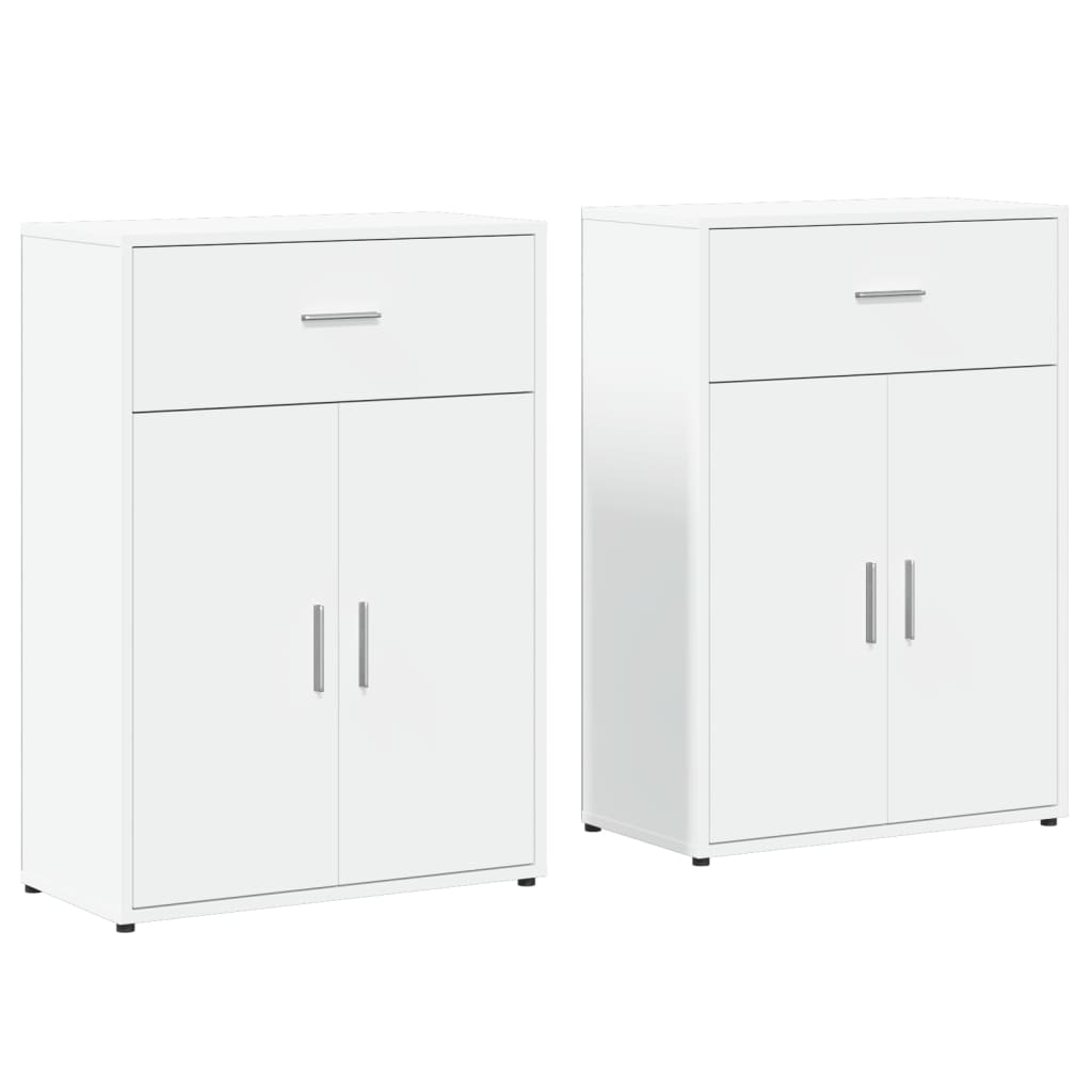Buffets 2 pcs blanc 60x30x84 cm bois d'ingénierie - XIOS