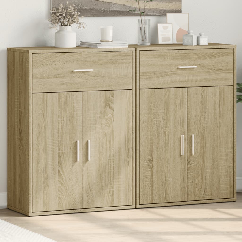 Buffets 2 pcs chêne sonoma 60x30x84 cm bois d'ingénierie - XIOS