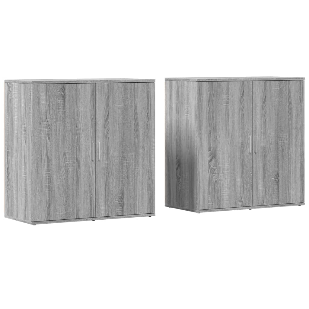 Buffets 2 pcs sonoma gris 79x38x80 cm bois d'ingénierie - XIOS