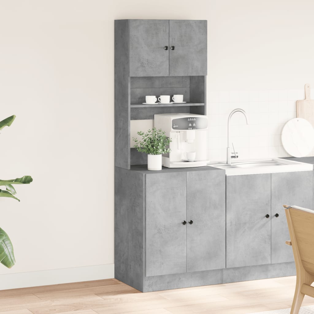 Armoire de cuisine gris béton 60x50x180 cm bois d'ingénierie - XIOS