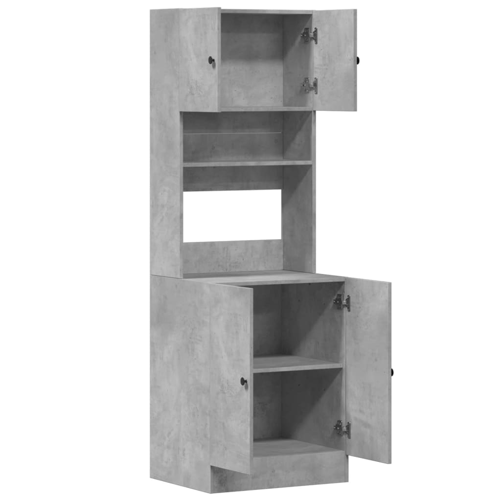 Armoire de cuisine gris béton 60x50x180 cm bois d'ingénierie - XIOS