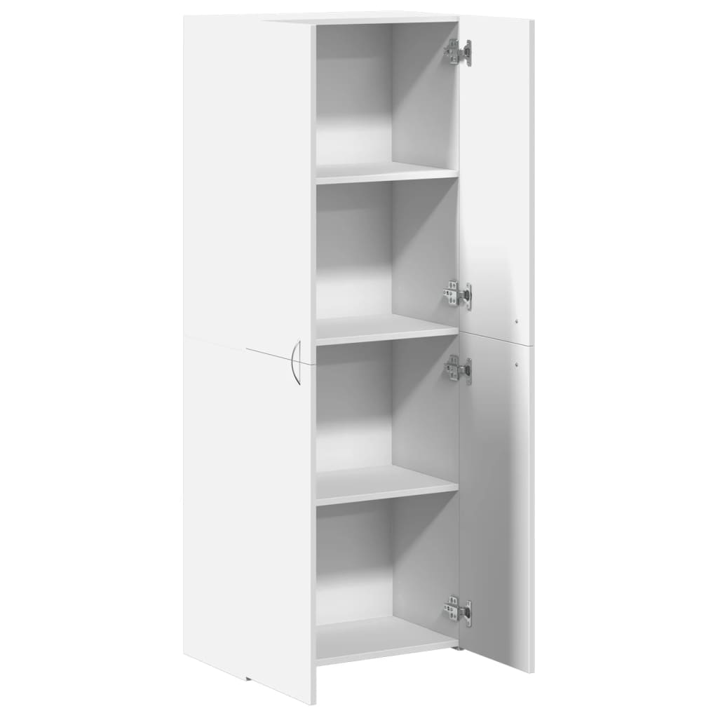 Armoire de classement blanc 60x32x153 cm bois d'ingénierie