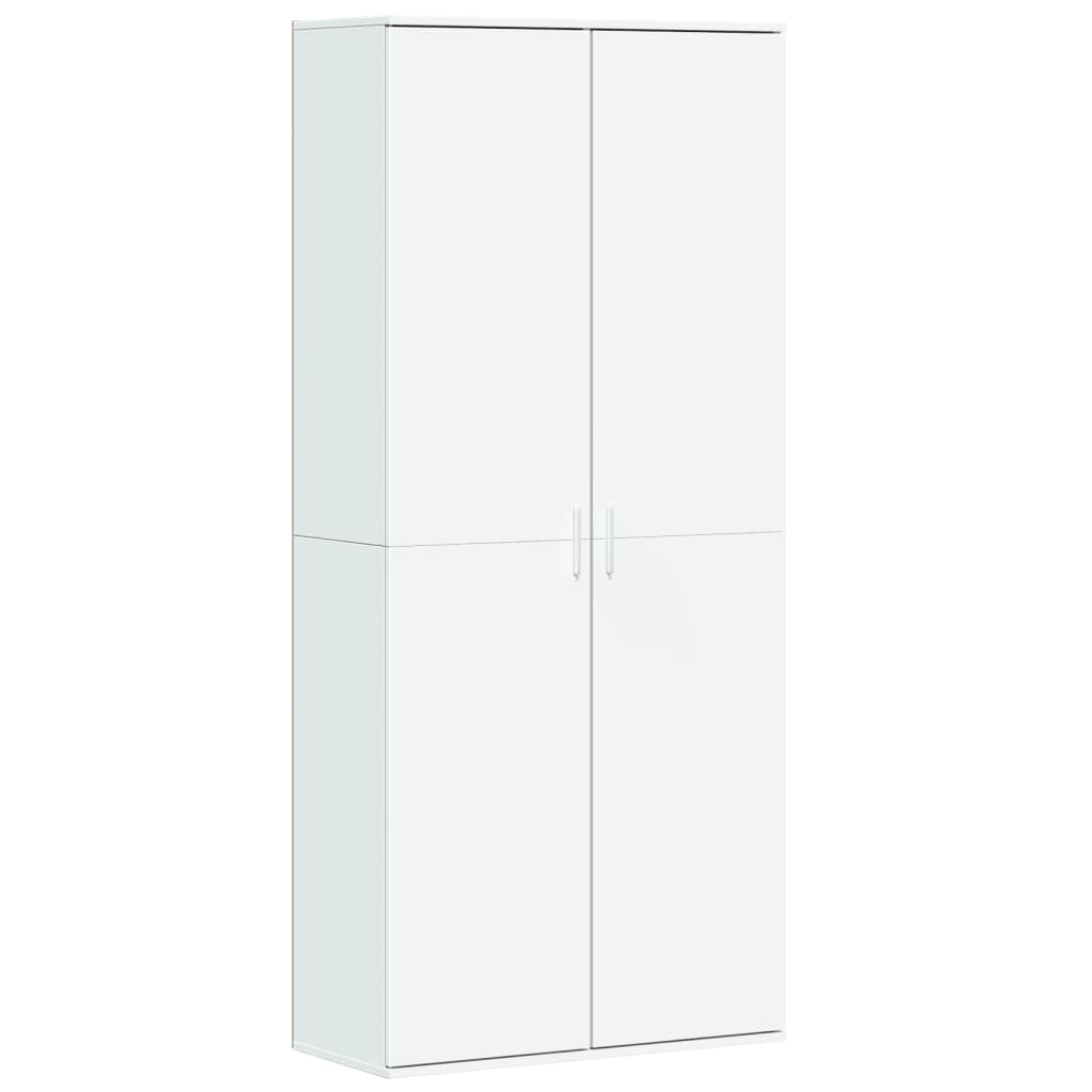 Buffet haut blanc 80x35x180 cm bois d'ingénierie
