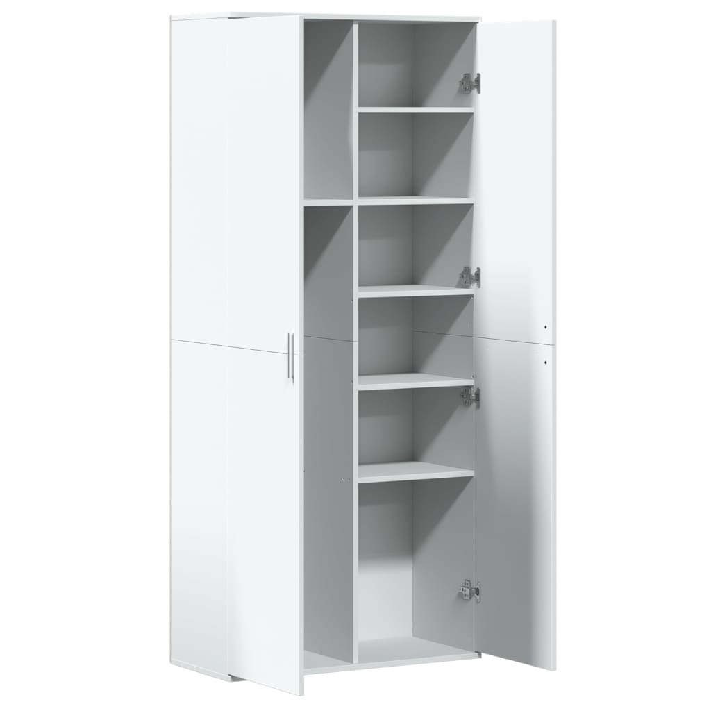 Buffet haut blanc 80x35x180 cm bois d'ingénierie