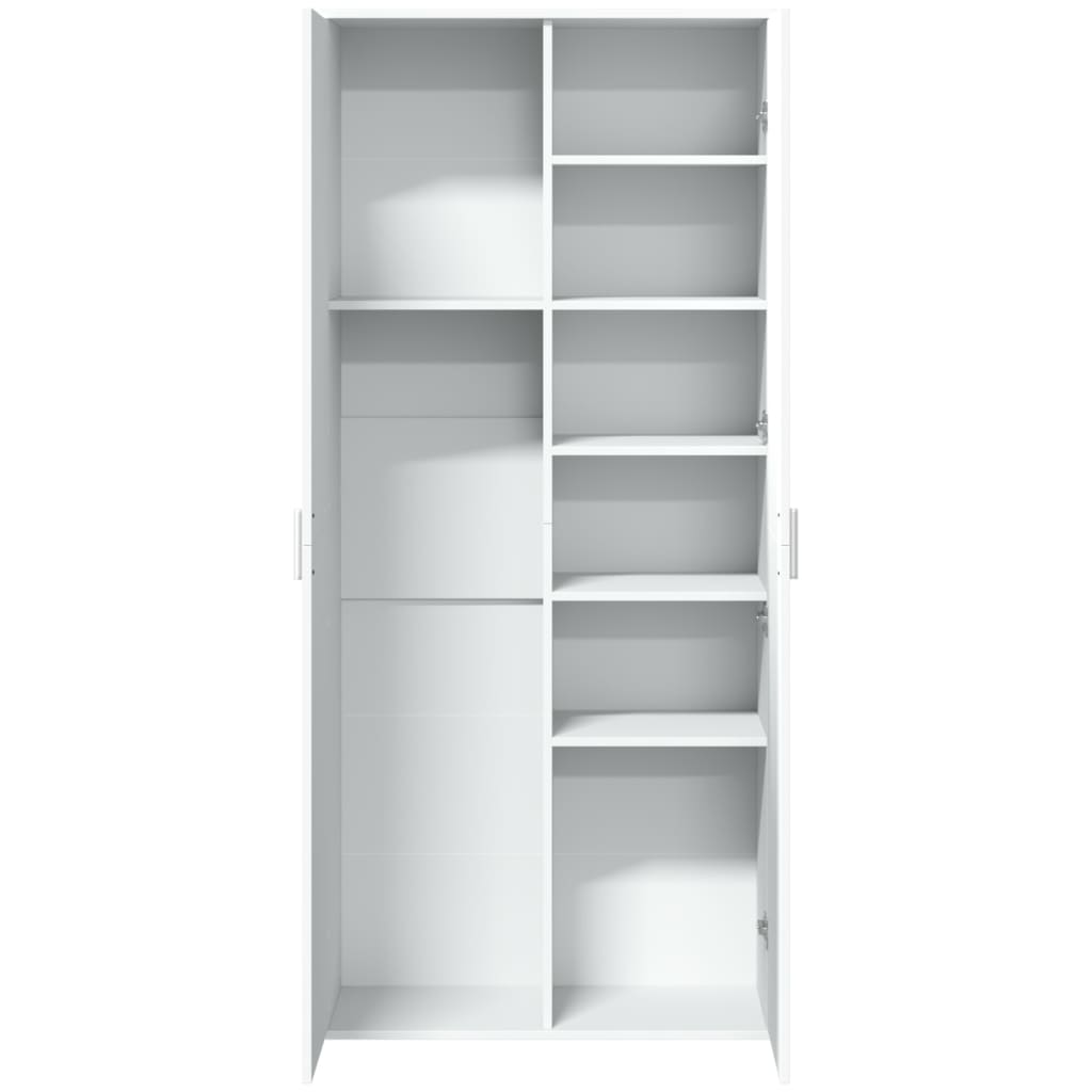 Buffet haut blanc 80x35x180 cm bois d'ingénierie