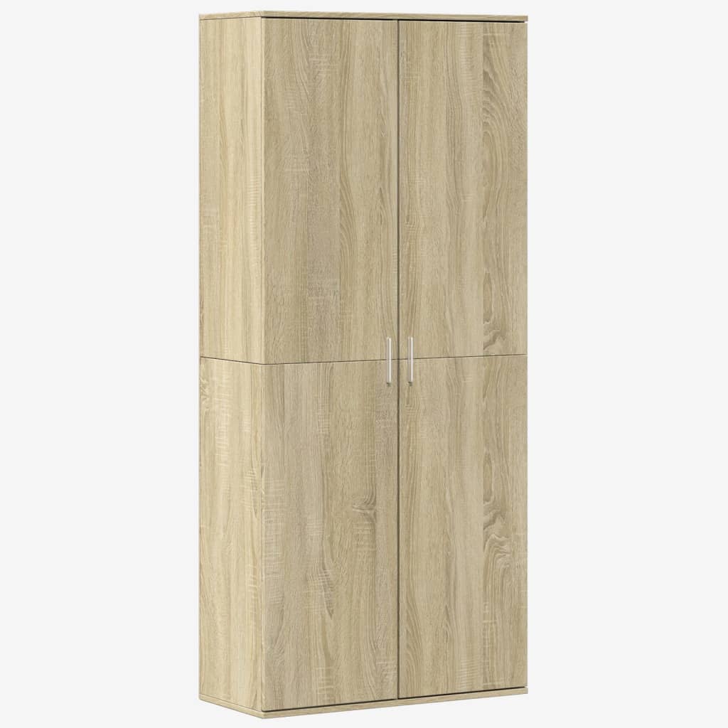Buffet haut chêne sonoma 80x35x180 cm bois d'ingénierie