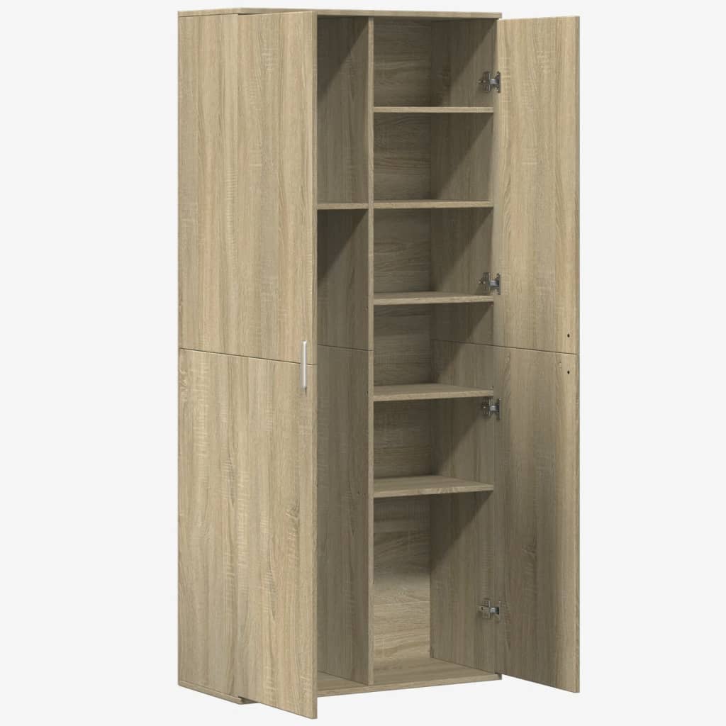 Buffet haut chêne sonoma 80x35x180 cm bois d'ingénierie