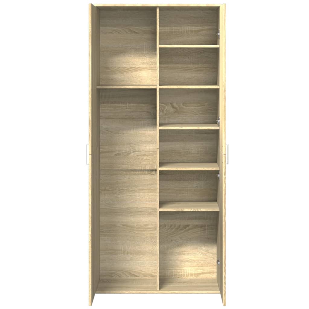Buffet haut chêne sonoma 80x35x180 cm bois d'ingénierie