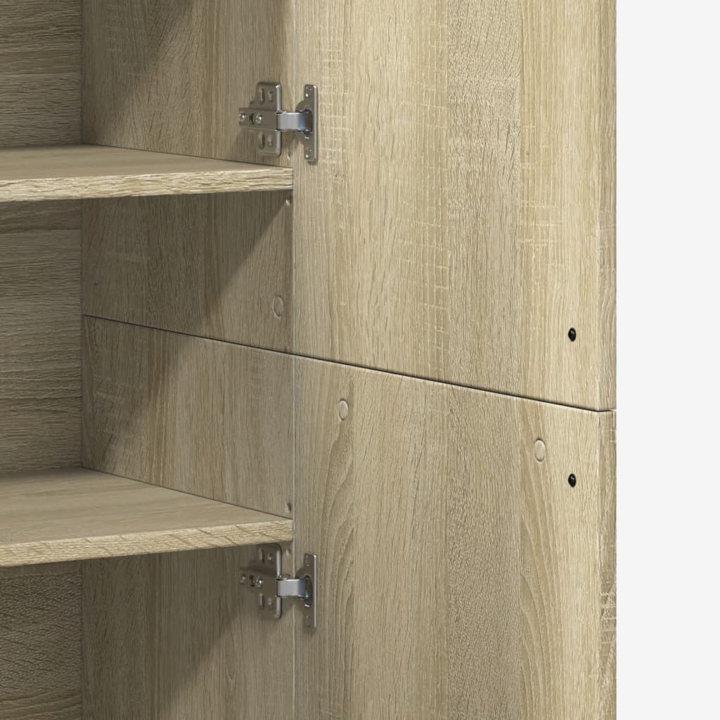 Buffet haut chêne sonoma 80x35x180 cm bois d'ingénierie