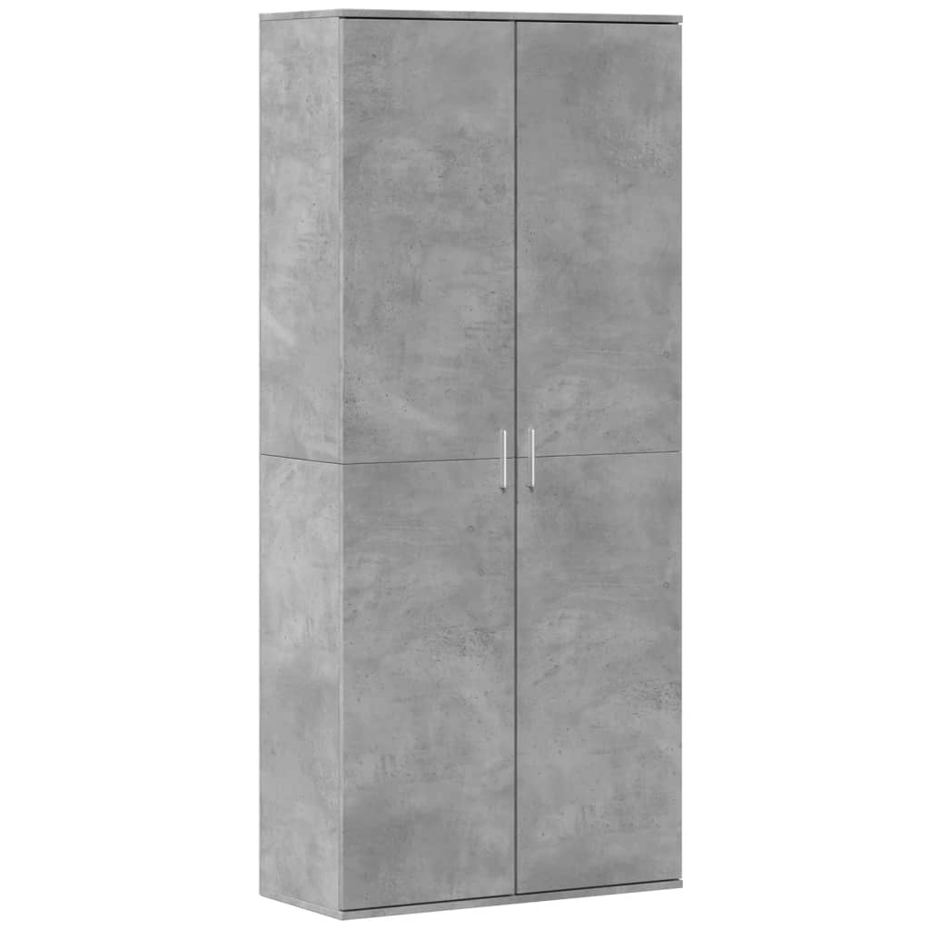 Buffet haut gris béton 80x35x180 cm bois d'ingénierie Casiers & armoires de rangement vidaXL