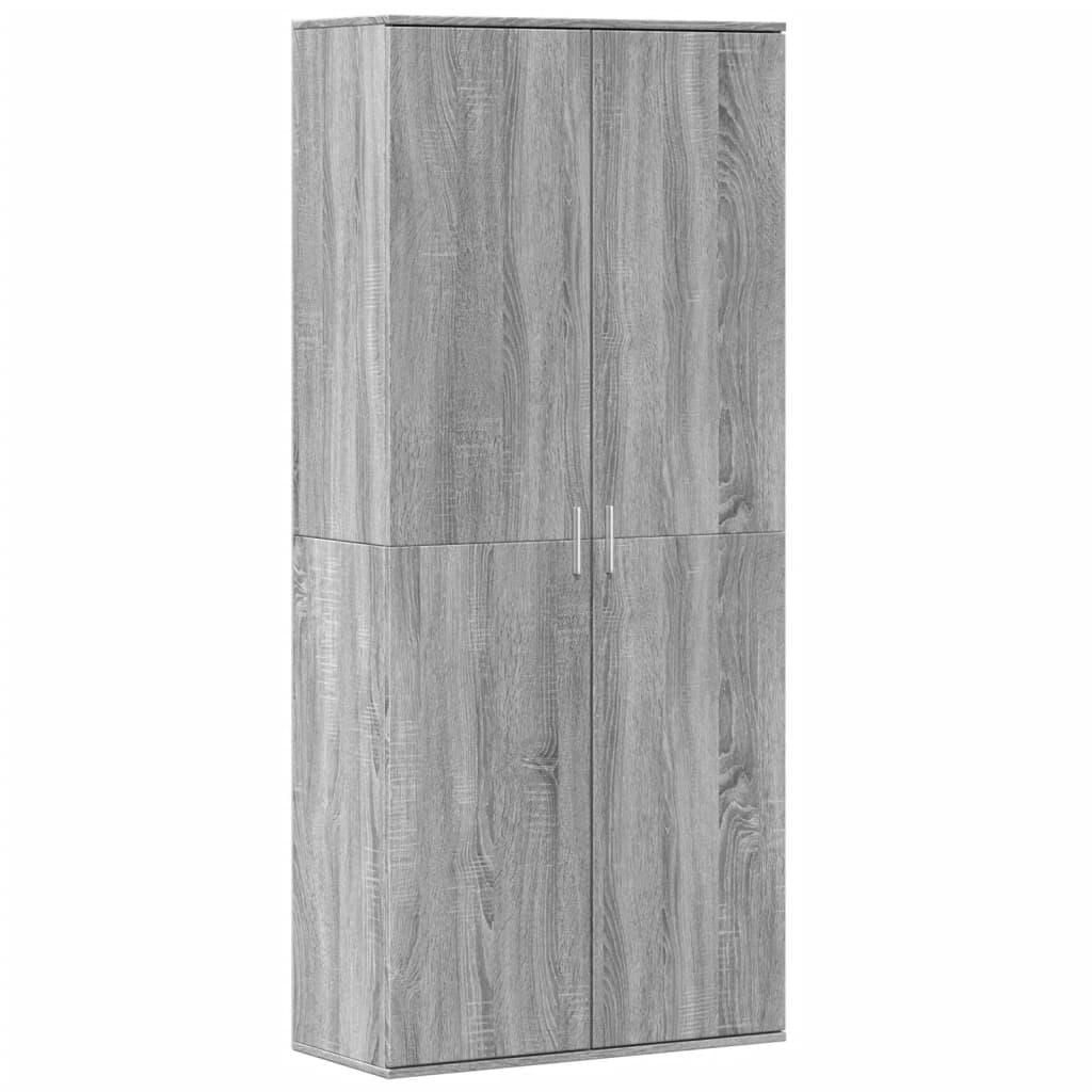 Buffet haut sonoma gris 80x35x180 cm bois d'ingénierie