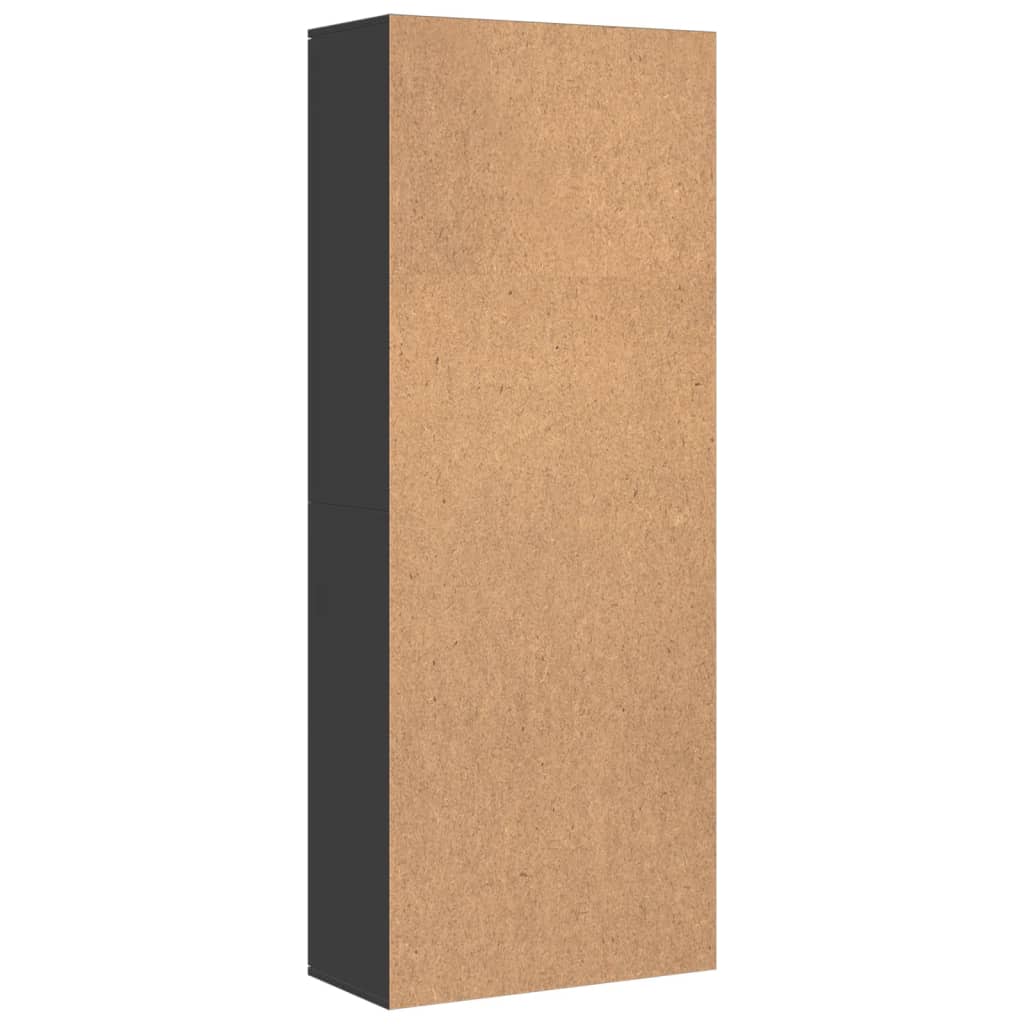 Buffet haut noir 70x35x180 cm bois d'ingénierie